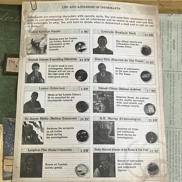 Sherlock Holmes Consulting Detective Board Game - The Baker Street Irregulars - Picture 7 of 8